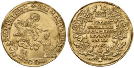VENEZIA Pietro Grimani (1741-1752) Osella da 4 zecchini an. IX 1749 - Paolucci 427 AU (g 13,04) RRRR Esemplare proveniente da montatura. Ex mount.
qS...