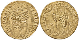 Giulio II (1503-1513) Bologna - Ducato - Munt. 578 AU (g 3,43) RR Moneta più rara da reperirsi di quanto non dicano alcuni cataloghi. Esemplare di ott...