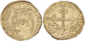 Pio IV (1559-1565) Bologna - Scudo d'oro - Munt. 68 AU (g ,3,24) R Debolezza di conio al D/. Strike weakness on obverse.
SPL/SPL+