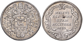 Innocenzo XI (1676-1689) Testone 1684 an. VIII - Munt. 74 AG (g 9,12) R
SPL