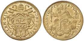 Clemente XIV (1769-1774) Zecchino 1770 an. II - Munt. 1a AU (g 3,40) R
FDC/qFDC