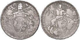 Repubblica Romana, monetazione a nome di Pio VI (1798-1799) Ancona - Scudo 1780 - Munt. 20 AG (g 25,88) RRR
qBB