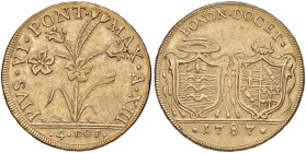 Pio VI (1775-1799) Bologna - 4 Doppie 1787 an. XIII - Munt. 161 AU (g 21,85) R
BB+