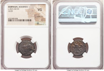 SAMNIUM. Aesernia. Ca. 263-240 BC. AE (20mm, 10h). NGC VG, scratches. AISERNIO, head of Minerva left, wearing crested Corinthian helmet pushed back on...