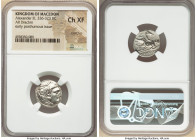 MACEDONIAN KINGDOM. Alexander III the Great (336-323 BC). AR drachm (17mm, 8h). NGC Choice XF, scratches. Posthumous issue of Lampsacus, ca. 310-301 B...
