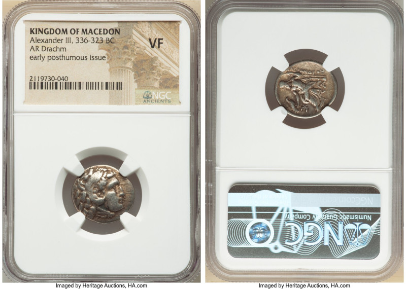 MACEDONIAN KINGDOM. Alexander III the Great (336-323 BC). AR drachm (19mm, 2h). ...