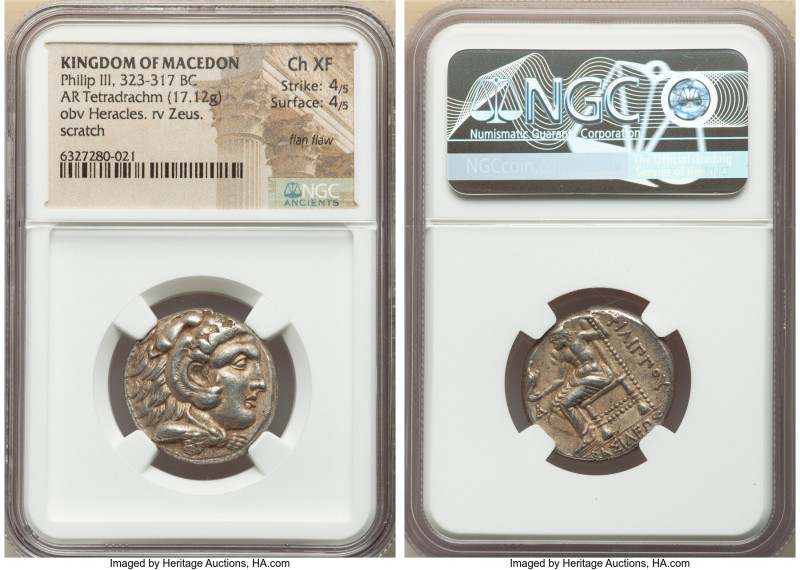 MACEDONIAN KINGDOM. Philip III Arrhidaeus (323-317 BC). AR tetradrachm (24mm, 17...
