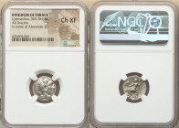 THRACIAN KINGDOM. Lysimachus (305-281 BC). AR drachm (16mm, 12h). NGC Choice XF. Posthumous issue of Colophon, ca. 310-301 BC. Head of Heracles right,...