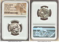 ATTICA. Athens. Ca. 440-404 BC. AR tetradrachm (25mm, 17.25 gm, 4h). NGC Choice AU 5/5 - 3/5. Mid-mass coinage issue. Head of Athena right, wearing ea...