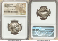 ATTICA. Athens. Ca. 440-404 BC. AR tetradrachm (25mm, 17.18 gm, 7h). NGC AU 5/5 - 4/5. Mid-mass coinage issue. Head of Athena right, wearing earring, ...