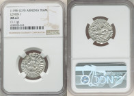Cilician Armenia. Levon I 3-Piece Lot of Certified Trams ND (1198-1219) NGC, Average size 22mm. Average weight 3.00gm. Levon I enthroned facing / Two ...