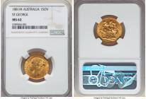Victoria gold "St. George" Sovereign 1881-M MS62 NGC, Melbourne mint, KM7. 

HID09801242017

© 2022 Heritage Auctions | All Rights Reserved