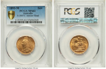 Victoria gold Sovereign 1893-M MS61 PCGS, Melbourne mint, KM10, S-3867C. Jubilee head. AGW 0.2355 oz. 

HID09801242017

© 2022 Heritage Auctions | All...