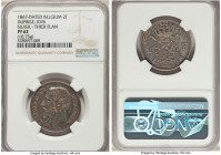 Leopold II silver Proof Essai 2 Francs 1867-Dated PR62 NGC, Brussels mint, KM-Unlisted (cf. KM30.1), Dupriez-1076. 10.75gm. Thick flan. 

HID098012420...
