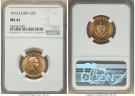 Republic gold 5 Pesos 1916 MS61 NGC, Philadelphia mint, KM19. Two year type. Bright rotating luster. 

HID09801242017

© 2022 Heritage Auctions | All ...