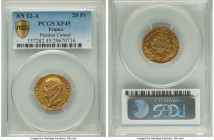 Napoleon gold 20 Francs L'An 12 (1803/1804)-A XF45 PCGS, Paris mint, KM651. Napoleon as Premier Consul of the Republic. 

HID09801242017

© 2022 Herit...