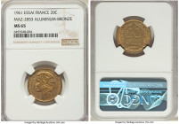 Republic aluminum-bronze Essai 20 Centimes 1961 MS65 NGC, Paris mint, KM-E106, Maz-2853. 

HID09801242017

© 2022 Heritage Auctions | All Rights Reser...