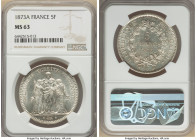Republic 5 Francs 1873-A MS63 NGC, Paris mint, KM820.1. 

HID09801242017

© 2022 Heritage Auctions | All Rights Reserved