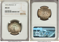 Republic 3-Piece Lot of Certified Assorted Issues NGC, 1) 2 Francs 1915 - MS64 2) Franc 1902 - MS63 3) 50 Centimes - 1915 MS66 Sold as is, no returns....