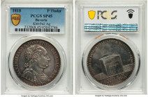 Bavaria. Maximilian I, Joseph silver Specimen Pattern "Constitution" Taler MDCCCXVIII (1818) SP45 PCGS, Munich mint, KM-Pn2, AKS-59. Granting of the B...