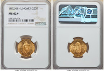Franz Joseph I gold 20 Korona 1892-KB MS62+ NGC, Kremnitz mint, KM486. 

HID09801242017

© 2022 Heritage Auctions | All Rights Reserved