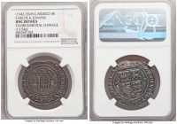 Charles & Johanna "Late Series" 4 Reales ND (1542-1555) M-G UNC Details (Environmental Damage) NGC, Mexico City mint, KM0018, Cal-127. 13.54gm. A noti...