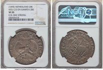 Holland. Provincial Counterstamped 28 Stuivers (Floijn) ND (1693) VF25 NGC, Countermark (UNC Strong) HOL on Kampen 28 Stuivers ND (1618-1619) KM23 wit...