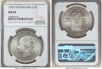 Wilhelmina I 2-1/2 Gulden 1929 MS64 NGC, Utrecht mint, KM165. 

HID09801242017

© 2022 Heritage Auctions | All Rights Reserved