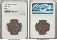 Provincial 6-Piece Lot of Certified Assorted Issues NGC, 1) Holland. Provincial 10 Stuivers 1749 - AU53, KM95 2) Utrecht. Provincial 3 Gulden 1793 - A...