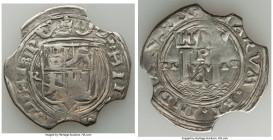 Philip II Cob "Rincon" 4 Reales ND (1568-1570) P-R VF (Clipped), Lima mint, 35.1mm. 12.11gm. Alonso Rincón as assayer struck at the Lima mint in Peru....