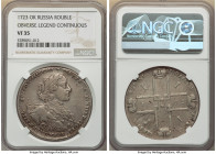 Peter I Rouble 1723-OK VF35 NGC, Red mint, KM162.3. Obverse legend continuous, dot above head. 

HID09801242017

© 2022 Heritage Auctions | All Rights...