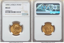 Republic gold Pond 1898 MS63 NGC, Pretoria mint, KM10.2. Highly respectable representation. 

HID09801242017

© 2022 Heritage Auctions | All Rights Re...