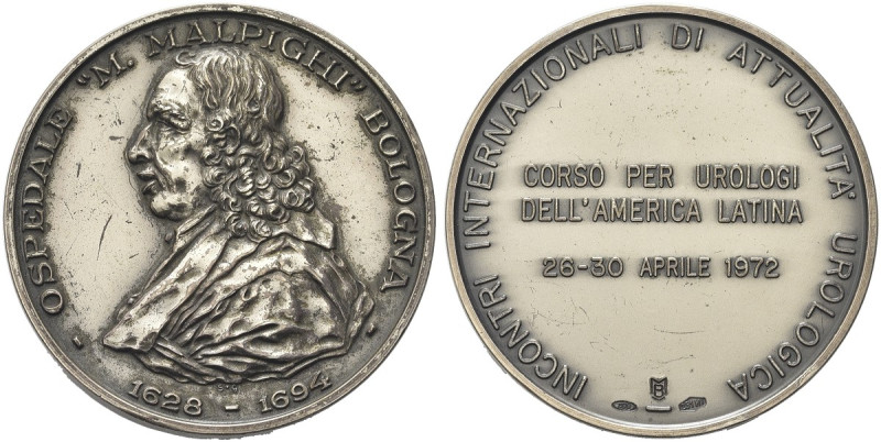 BOLOGNA. Marcello Malpighi (medico), 1628-1694 
Medaglia 1972. Ag gr. 147,27 mm...