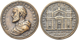 ROMA. Alessandro Farnese (cardinale), 1520-1589 
Medaglia 1568 opus G. Bonzagni. Æ gr. 42,33 mm 38,0 Dr. ALEXANDER CARD FARN S R E VICECAN. Busto con...