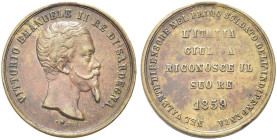 ROMA. Vittorio Emanuele II, 1859-1861 
Medaglia 1859. Æ gr. 3,64 mm 23,4 Dr. VITTOTIO EMANUELE II RE DI SARDEGNA.Testa del sovrano a d. Rv. NEL VALEN...