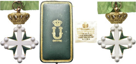 ROMA. Ordine di SS. Maurizio e Lazzaro, 1860-1943 
Croce da Commendatore di San Maurizio e Lazzaro con nastro verde, oro e smalti. In scatola Cravanz...