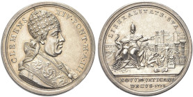 ROMA. Clemente XIV (Gian Vincenzo Antonio Ganganelli), 1769-1774 
Medaglia 1771 a. III opus F. Cropanese. Ag gr. 19,61 mm 35,2 Dr. CLEMENS - XIV PONT...