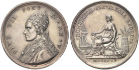 ROMA. Pio VII (Barnaba Chiaramonti), 1800-1823 
Medaglia 1804 a. V opus G. Hamerani. Ag gr. 27,29 mm 39 Dr. PIVS VII PONT - M AN V. Busto a s. con tr...