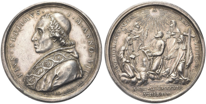 ROMA. Pio VII (Barnaba Chiaramonti), 1800-1823 
Medaglia 1807 a. VIII opus T. M...