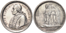 ROMA. Pio VII (Barnaba Chiaramonti), 1800-1823 
Medaglia 1814 a XV opus T. Mercandetti. Ag gr. 22,10 mm 40 Dr. PIVS SEPTIMVS - PONT M A XV. Busto a d...