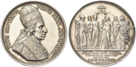 ROMA. Pio VII (Barnaba Chiaramonti), 1800-1823 
Medaglia 1816 a. XVII opus F. Brandt. Ag gr. 33,88 mm 43,0 Dr. PIVS SEPTIMVS - PONT MAX ANNO XVII. Bu...