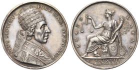 ROMA. Pio VII (Barnaba Chiaramonti), 1800-1823 
Medaglia 1818 a. XIX opus S. Passamonti. Ag gr. 31,30 mm 41,0 Dr. PIVS SEPTIMVS - PONT MAX ANNO XIX. ...
