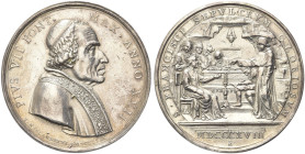 ROMA. Pio VII (Barnaba Chiaramonti), 1800-1823 
Medaglia 1821 a. XXIII opus T. Mercandetti. Ag gr. 33,63 mm 41,4 Dr. PIVS VII PONT - MAX ANNO XXII. B...