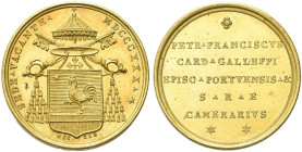 ROMA. Sede Vacante (Cam. Card. Francesco Galeffi), 1829 
Medaglia 1829 opus N. Cerbara. Æ dorato gr. 15,41 mm 31,3 Dr. Stemma sormontato da triregno ...