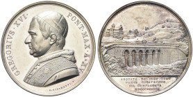 ROMA. Gregorio XVI (Bartolomeo Alberto Cappellari), 1831-1846 
Medaglia 1845 a. XV opus G. Girometti. Ag gr. 33,58 mm 43,5 Dr. GREGORIVS XVI - PONT M...