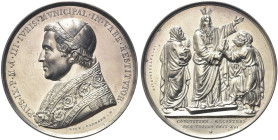 ROMA. Pio IX (Giovanni Maria Mastai Ferretti), 1846-1878 
Medaglia 1848 a. III opus G. Cerbara. Ag gr. 33,01 mm 43,5 Dr. PIVS IX P M A III IVRIS MVNI...