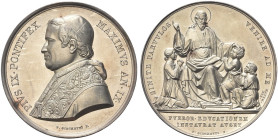 ROMA. Pio IX (Giovanni Maria Mastai Ferretti), 1846-1878 
Medaglia 1854 a. IX opus P. Girometti. Ag gr. 32,27 mm 43,5 Dr. PIVS IX PONTIFEX - MAXIMVS ...
