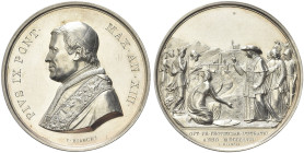 ROMA. Pio IX (Giovanni Maria Mastai Ferretti), 1846-1878 
Medaglia 1859 a. XIII opus I. Bianchi. Ag gr. 34,52 mm 43,38 Dr. PIVS IX PONT - MAX AN XIII...