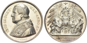 ROMA. Pio IX (Giovanni Maria Mastai Ferretti), 1846-1878 
Medaglia 1860 a. XV opus Ignazio Bianchi. Ag gr. 33,97 mm 43,5 Dr. PIVS IX PONT - MAX ANNO ...