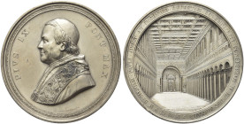 ROMA. Pio IX (Giovanni Maria Mastai Ferretti), 1846-1878 
Medaglia di grande modulo 1861 opus G. Bianchi. Æ argentato gr. 337,09 mm 82,1 Dr. PIVS IX ...